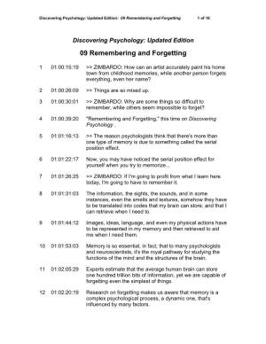 Updated Edition: 09 Remembering and Forgetting 1 of 16