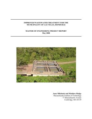 Improved Wastewater Treatment for the Municipality of Las Vegas, Honduras