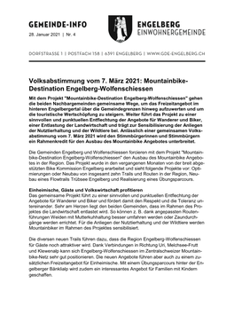 Volksabstimmung Vom 7. März 2021: Mountainbike