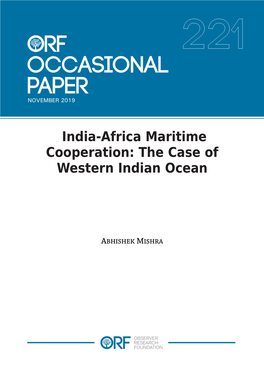 India-Africa Maritime Cooperation: the Case of Western Indian Ocean