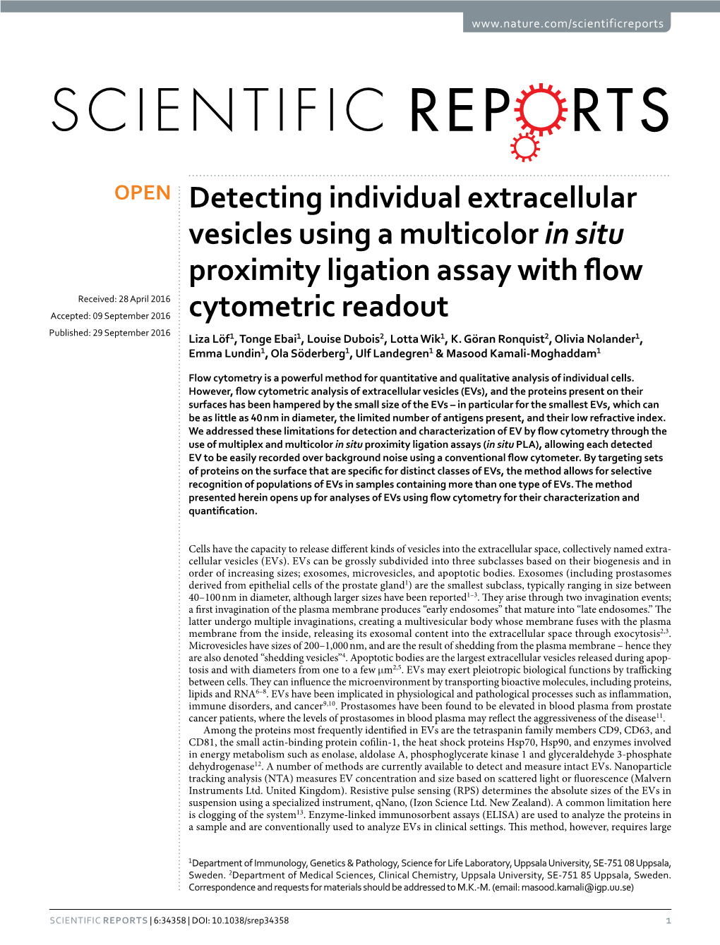 Detecting Individual Extracellular Vesicles Using a Multicolor in Situ