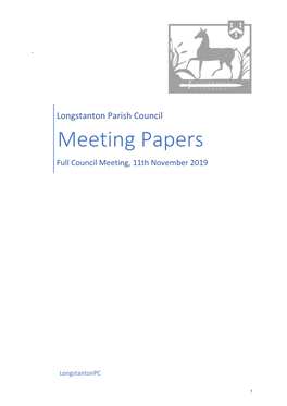 Meeting Papers Full Council Meeting, 11Th November 2019