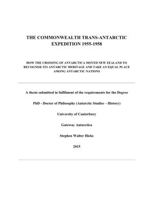 The Commonwealth Trans-Antarctic Expedition 1955-1958