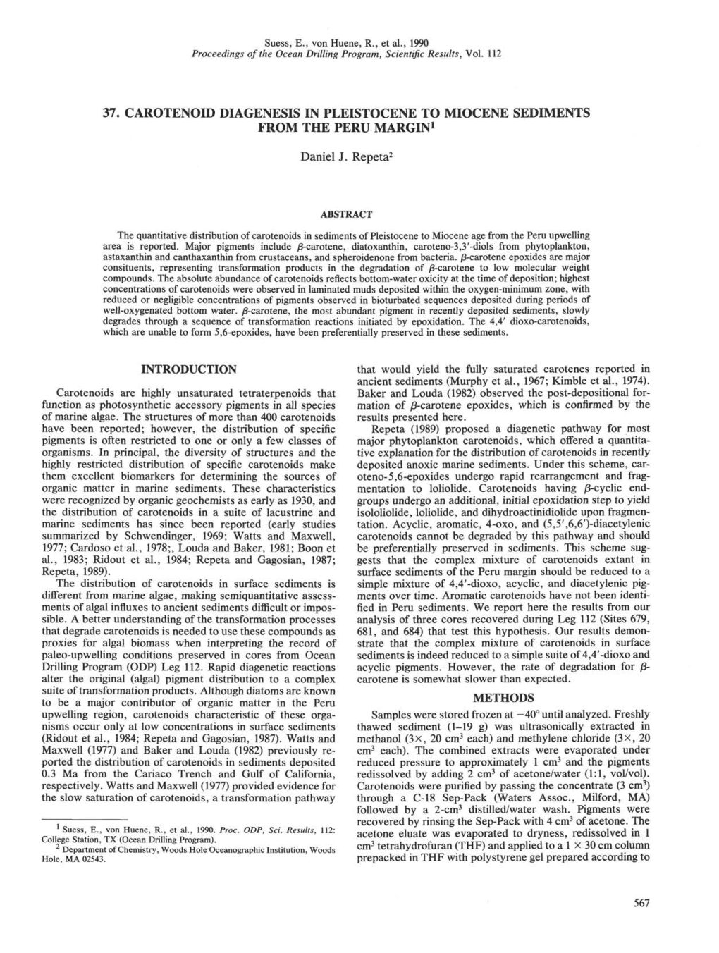 Ocean Drilling Program Scientific Results Volume