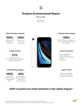 Iphone SE Product Environmental Report