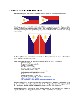 Proper Display of the Philippine National Flag