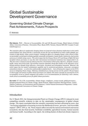 Global Sustainable Development Governance