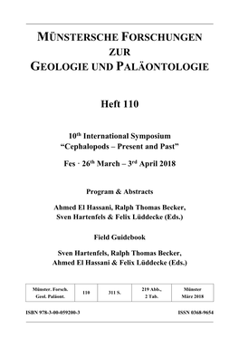 Münstersche Forschungen Zur Geologie Und Paläontologie