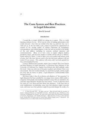 The Caste System and Best Practices in Legal Education