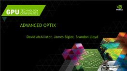 Advanced Optix Programming
