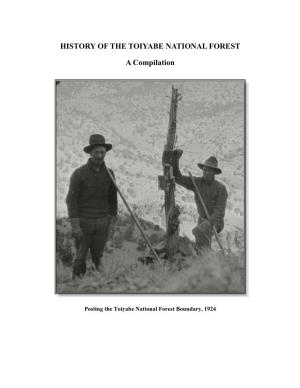 HISTORY of the TOIYABE NATIONAL FOREST a Compilation