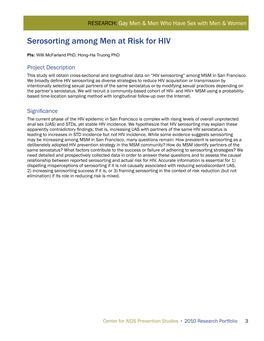 Serosorting Among Men at Risk for HIV
