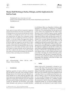 Marine Shell Working at Harlaa, Ethiopia, and the Implications for Red Sea Trade