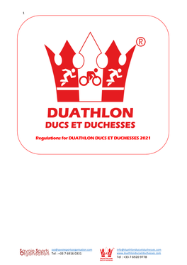 Regulations for DUATHLON DUCS ET DUCHESSES 2021