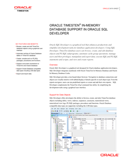 Oracle Timesten In-Memory Database and Oracle  Export and Import Data In-Memory Database Cache