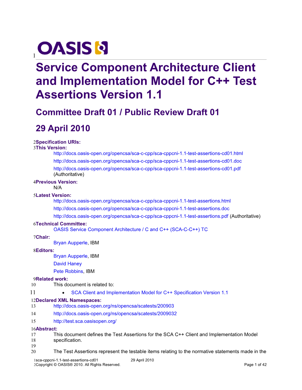 OASIS Specification Template s1