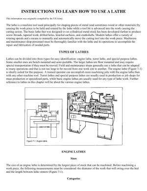 Instructions to Learn How to Use a Lathe