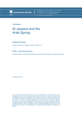Al Jazeera and the Arab Spring