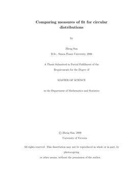 Comparing Measures of Fit for Circular Distributions