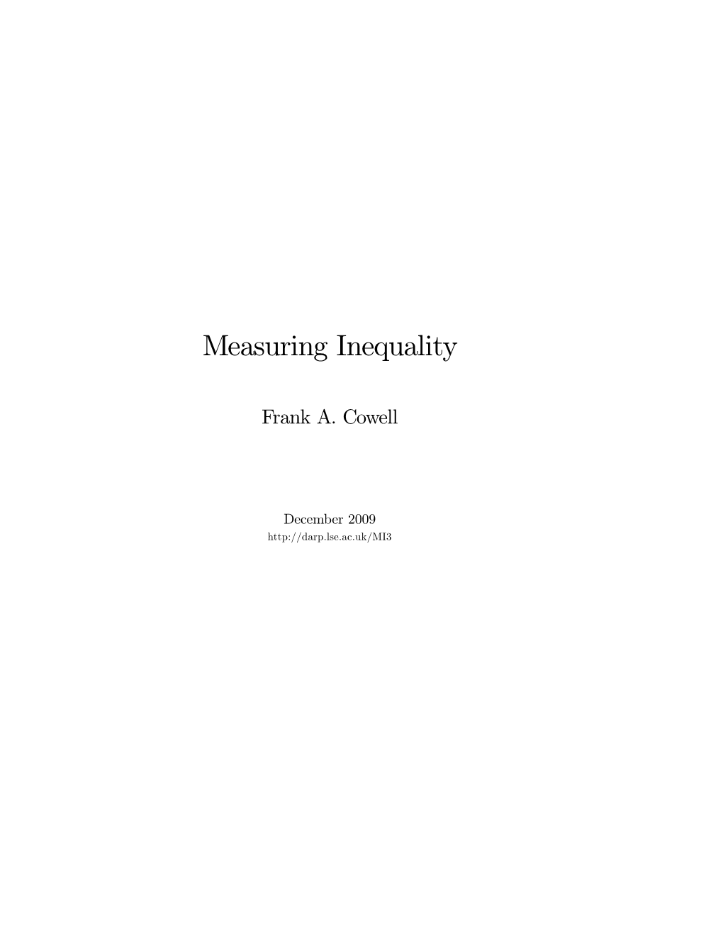 Measuring Inequality