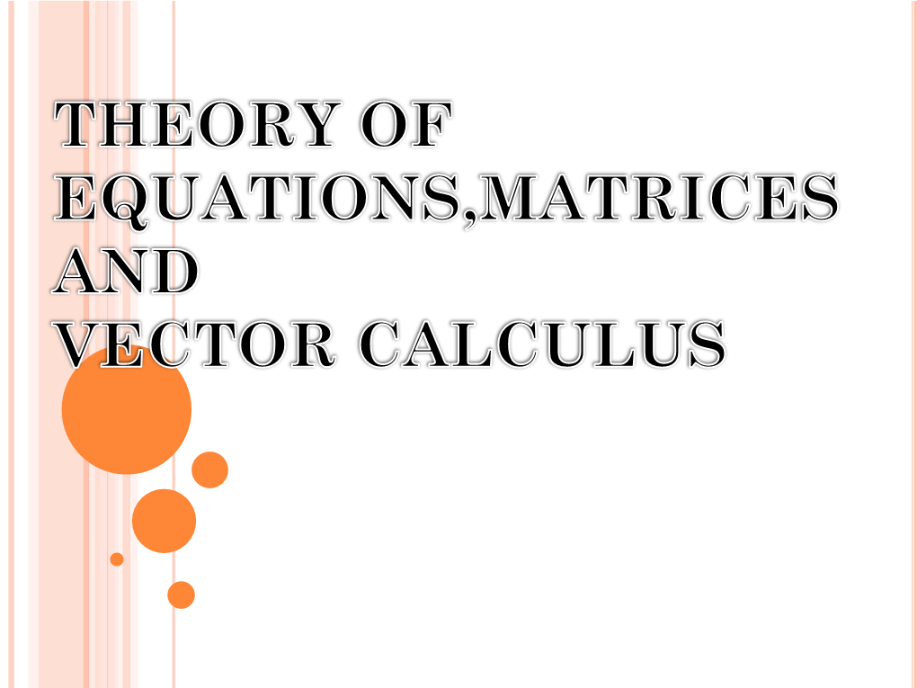 Theory of Equations