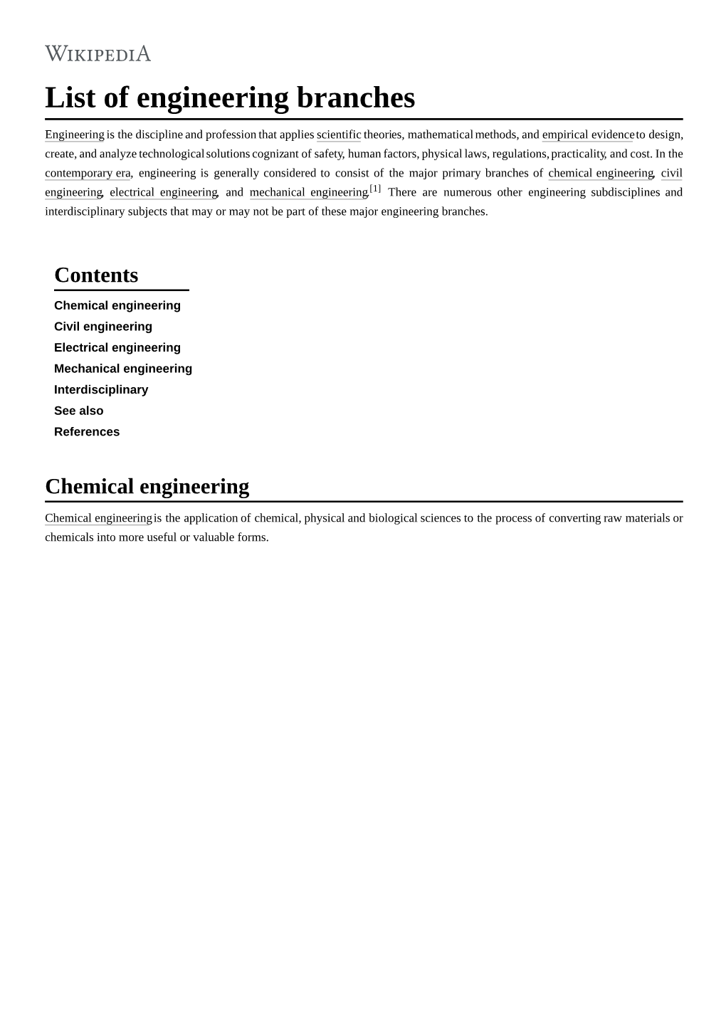 Engineering Branches