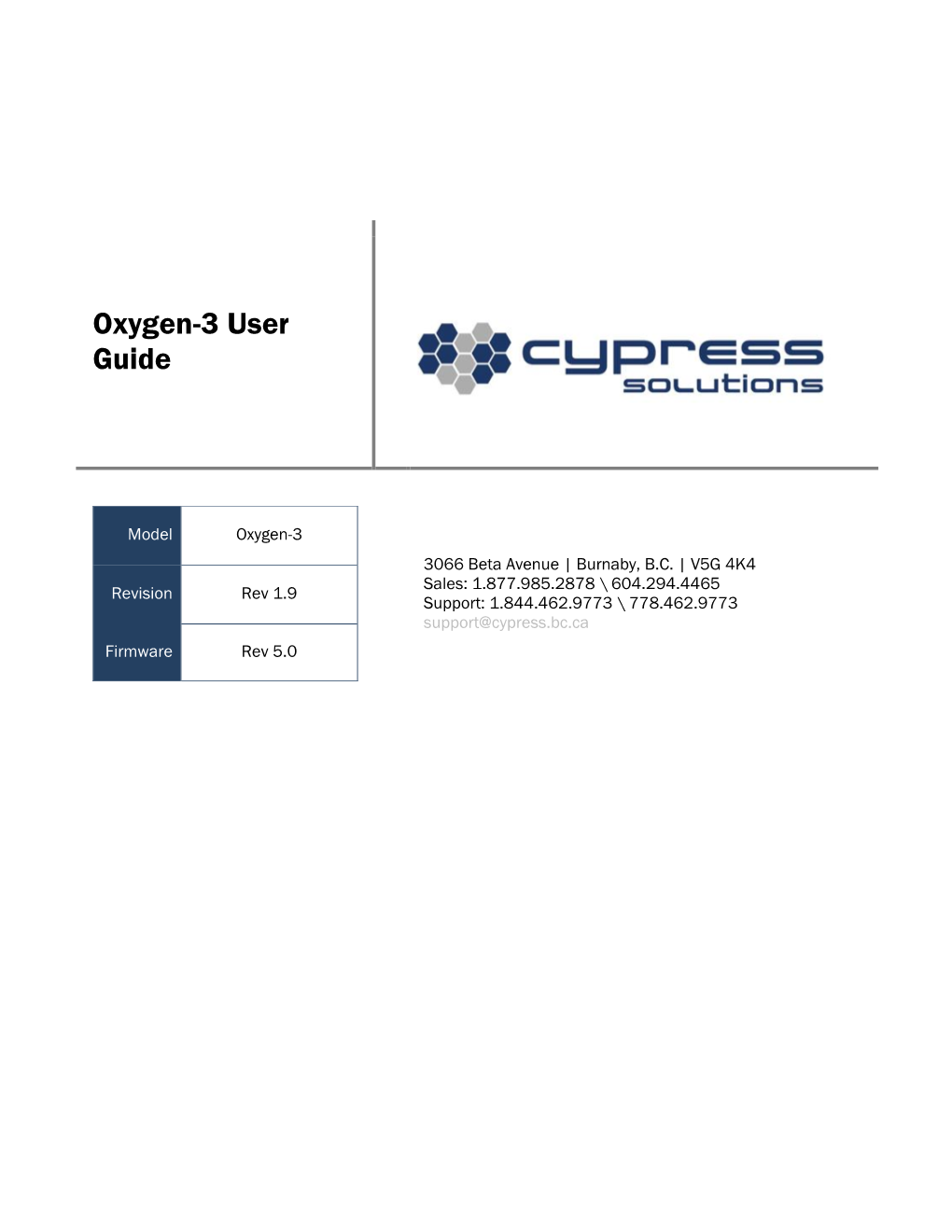 Oxygen-3 User Guide