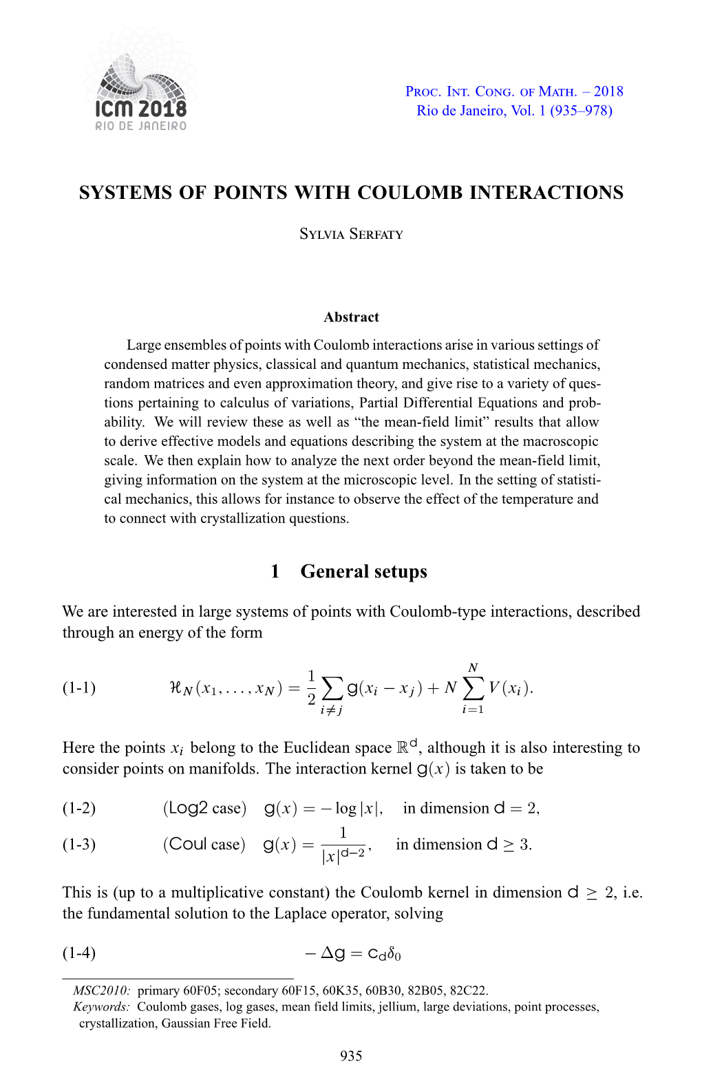 Systems of Points with Coulomb Interactions