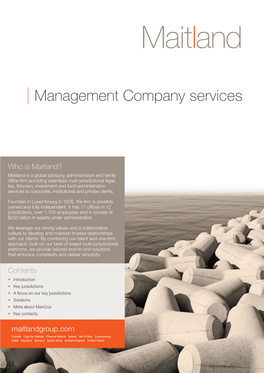 Management Company Services