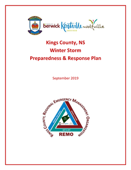 Winter Storm Preparedness and Response Plan, 2019-09.Pdf