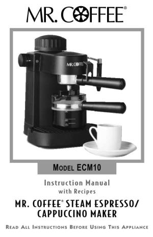 Mr. Coffee® Steam Espresso/ Cappuccino Maker