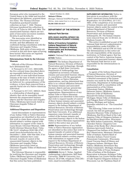 Federal Register/Vol. 85, No. 216/Friday, November 6, 2020