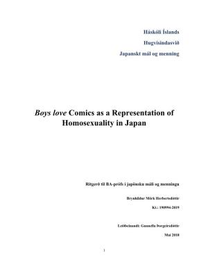Boys Love Comics As a Representation of Homosexuality in Japan