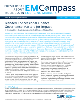 Blended Concessional Finance: Governance Matters for Impact by Kruskaia Sierra-Escalante, Arthur Karlin & Morten Lykke Lauridsen