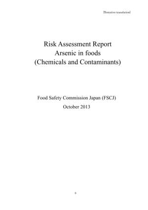Risk Assessment Report Arsenic in Foods (Chemicals and Contaminants)