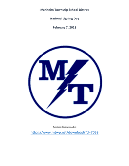 Manheim Township School District National Signing Day February 7