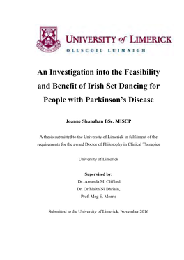 An Investigation Into the Feasibility and Benefit of Irish Set Dancing for People with Parkinson’S Disease
