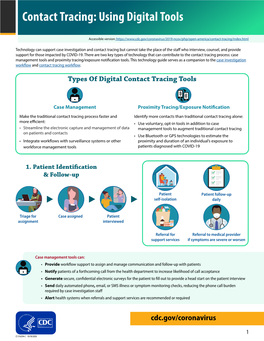 Contact Tracing: Using Digital Tools