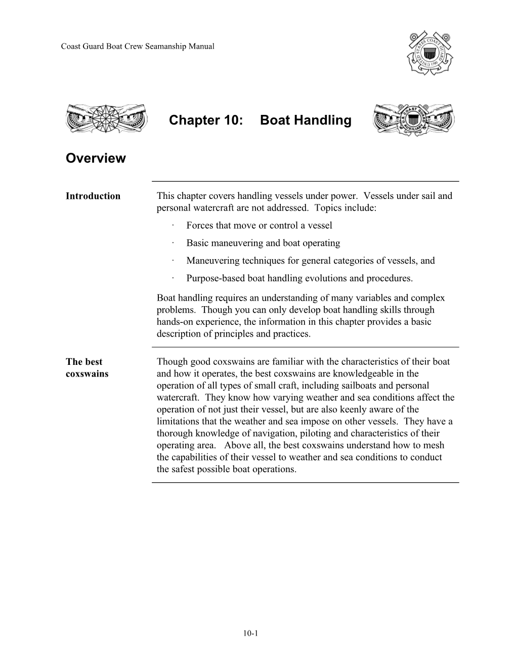 Boat Handling Overview