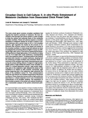 Circadian Clock in Cell Culture: II