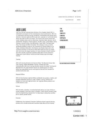 AEG Livelive I Overview Overview Page 10F3lof 3