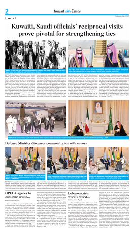 Kuwaiti, Saudi Officials' Reciprocal Visits Prove Pivotal for Strengthening
