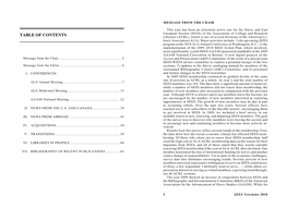 TABLE of CONTENTS Libraries (ACRL), Which Is One of Several Divisions of the American Li- Brary Association (ALA)