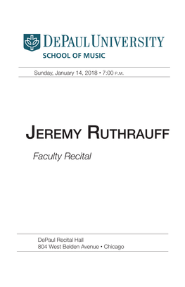 Jeremy Ruthrauff Faculty Recital