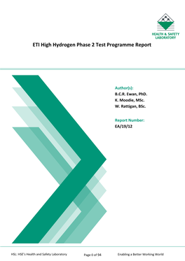 ETI High Hydrogen Phase 2 Test Programme Report