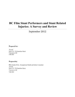BC Stunt Performers Injury Survey