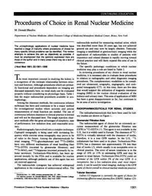 Proceduresof Choice in Renal Nuclear Medicine