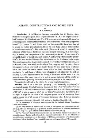 Kernel Constructions and Borel Sets by A