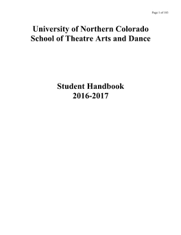Student Handbook 2016-2017 Page 2 of 183 Table of Contents