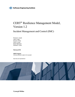Incident Management and Control (IMC) CERT-RMM Process Area